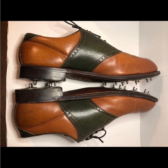 Foot Joy Vintage Green and Brown Leather Oxford Shoes men’s size 10.5 main image 5